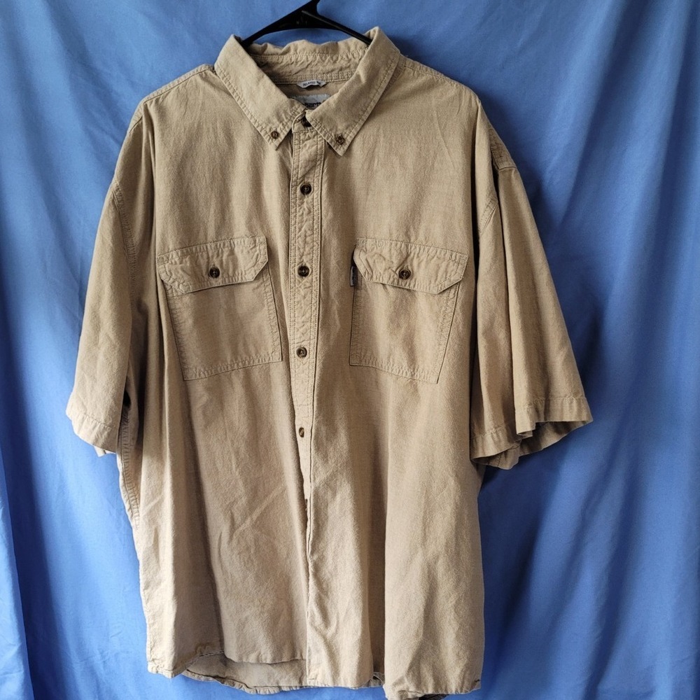 Carhartt Khaki Button Up, Short Sleeve Shirt